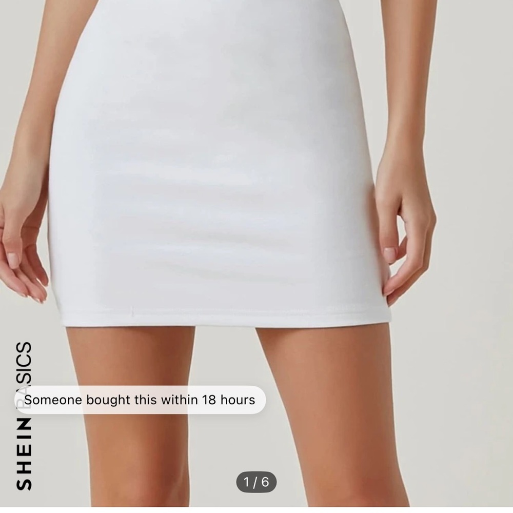 Chic White Satin Mini Skirt - Picture 5 of 5